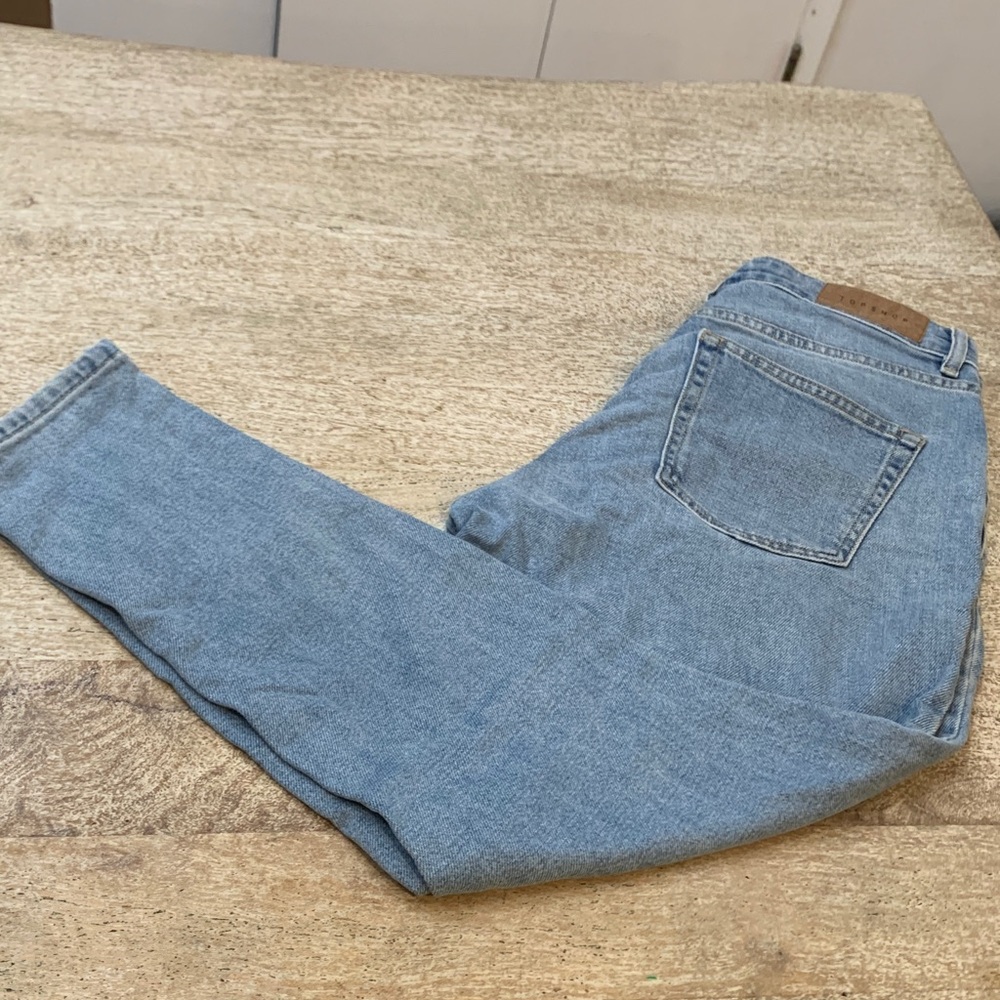 Topshop Denim Blue Straight Jeans- mom jeans